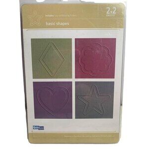 QuicKutz 2x2 Basic Shapes Embossing Folders Set Brand New Crafting Fun